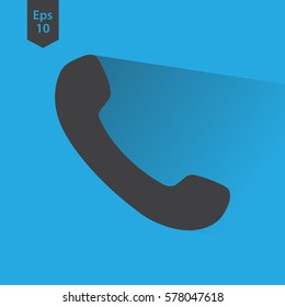 Simple Phone Symbol. Flat Icon Of Telecommunications. Vector Illustration