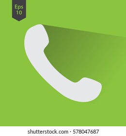 Simple Phone Symbol. Flat Icon Of Telecommunications. Vector Illustration
