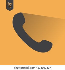 Simple Phone Symbol. Flat Icon Of Telecommunications. Vector Illustration