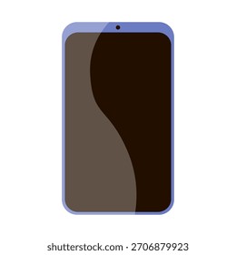 Simple phone template with a blank dark screen. Flat illustration.