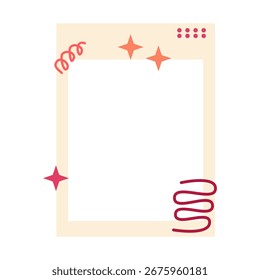 Marco de fotos simple aislado sobre fondo blanco. Vector Eps