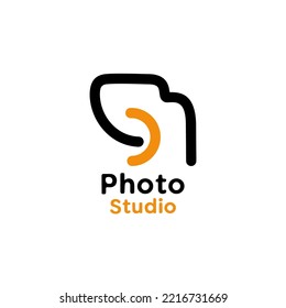 Einfaches Logo für Fotostudios mit Umriss-Stil für Unternehmen