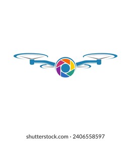 simple photography drone logo design