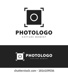 Einfache Logo-Vorlage für Fotografie einzeln auf weißem Hintergrund.