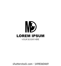 Simple Photography M Logo Design Vector