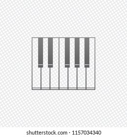 Simple piano icon. On grid background
