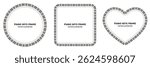 Simple piano keyboard vector illustration frame material set