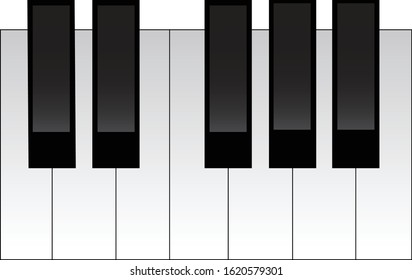 Simple piano keys vector for any use of musical decoration or part of a logo.