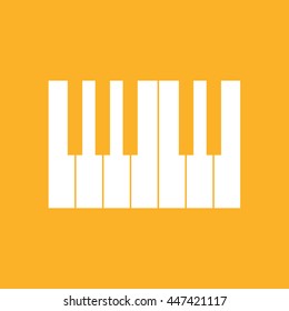Simple piano keys vector illustration. Yellow background