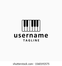 simple piano logo design inspiration . piano tuts logo template . keyboard design icon