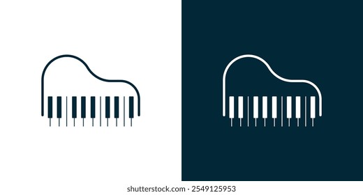 Simple piano logo, scale piano logo