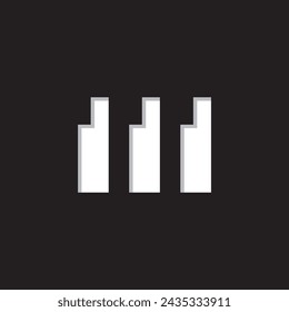 simple piano music logo design icon.