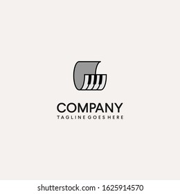 simple piano roll paper icon music vector design template