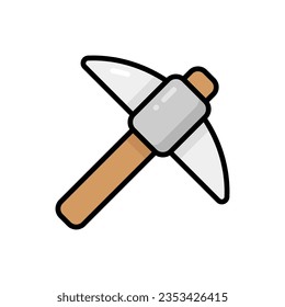 Simple Pick Axe lineal color icon. The icon can be used for websites, print templates, presentation templates, illustrations, etc