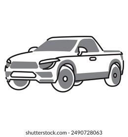 Simple Pick Up Car Illustration