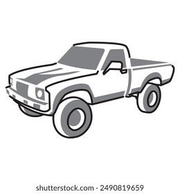 Simple Pick Up Car Illustration 