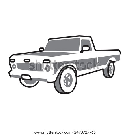 Simple Pick Up Car Illustration