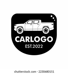 Plantilla de logotipo de coche de recogida simple o mini camión. Esto puede usarse para emblema, logotipo, camisa o sitio web.