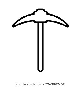 Simple pickaxe icon. Mining item. Vector.
