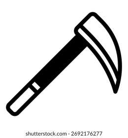 Simple pickaxe icon representing mining, construction, or tools for web and app interfaces.