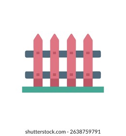 Simple picket fence illustration isolated on White Background