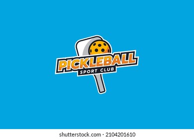 Simple pickleball club logo which looks attractive and dynamic.