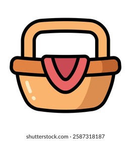 Simple Picnic Basket colorful icon. The icon can be used for websites, print templates, presentation templates, illustrations, etc	