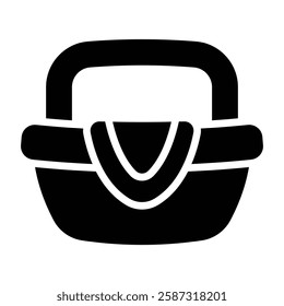 Simple Picnic Basket glyph icon. The icon can be used for websites, print templates, presentation templates, illustrations, etc	