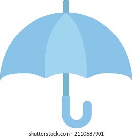 Simple pictogram illustration of a blue umbrella