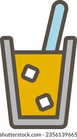 A simple pictogram of juice with a straw