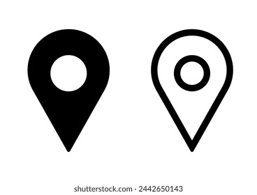 Pictograma simple del pin del mapa en el mapa