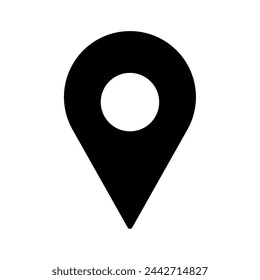 Simple pictogram of map pin on map