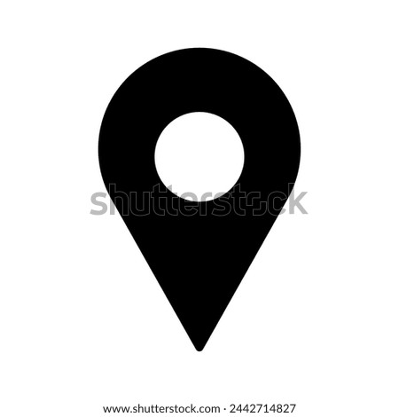 Simple pictogram of map pin on map