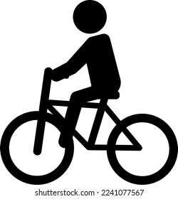 Simple pictogram of a person riding a bicycle