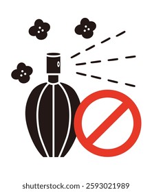 Simple pictogram prohibiting excessive perfume