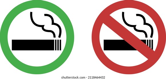 Pictograma simple de la marca de separación de humo para dejar de fumar