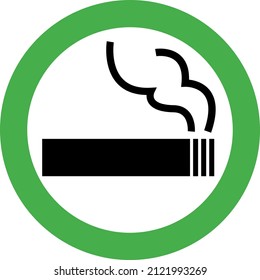 Simple pictogram of smoking smoking mark