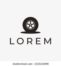 Simple Pictogram Tire Car, Motorcycle Garage Gear Logo Design Ideas