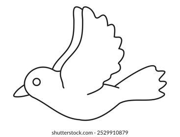 Simple picture of a bird for kids to color.
Illustration in outline and vector format.