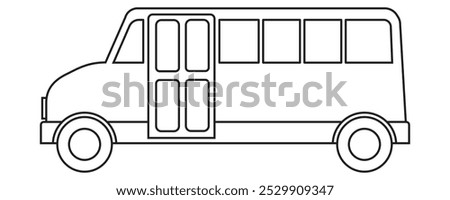 Simple picture of a bus school for kids to color.
Illustration in outline and vector format.