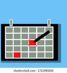 Simple picture calendar with a sign on holidays