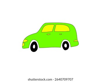 simple picture of a cute green car