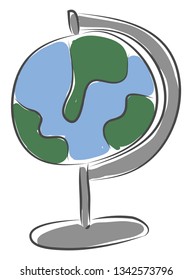 Imagen simple de la ilustración del vector del globo sobre fondo blanco 