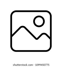 Simple picture icon. Linear symbol, thin outline