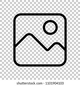 Simple picture icon. Linear symbol, thin outline. On transparent background.