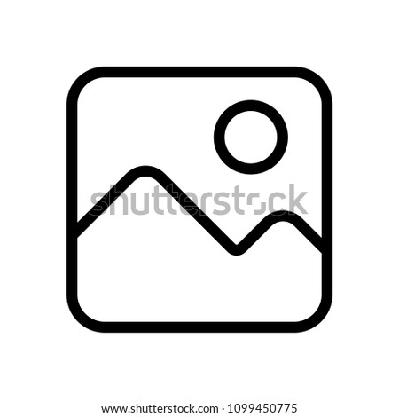 Simple picture icon. Linear symbol, thin outline