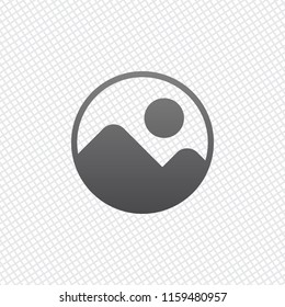 Simple picture icon. On grid background