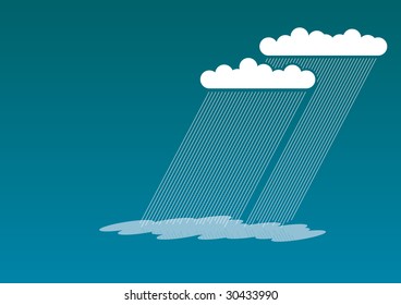 Simple picture of rainy clouds on the blue sky.