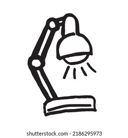 Simple picture of the table lamp being lit