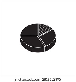 Simple pie chart divided into four equal sections isolated design